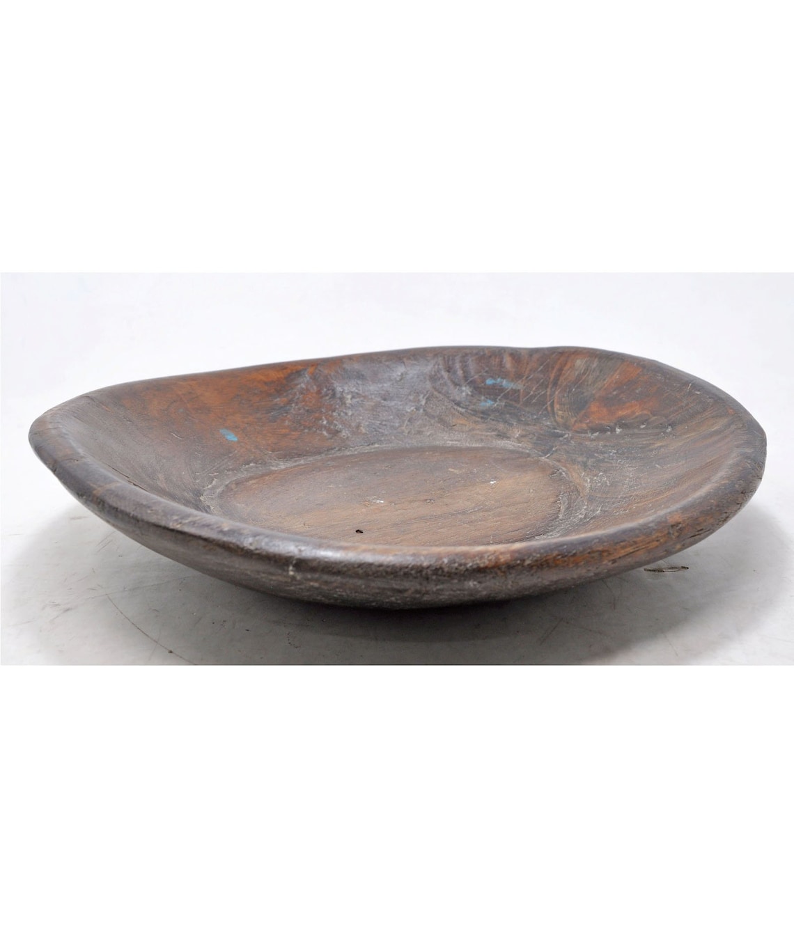 Antique Wooden Dough Kneading Round Bowl Parat Original Old Etsy