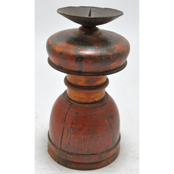 アンティーク木製パガ脚キャンドルホルダー オリジナルオール