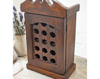 Vintage Wooden Small Storage Cabinet Original Old Hand Crafted
