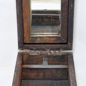 Reclaimed Salvage Wooden Vanity Box With Mirror Hand Crafted Original Colors image 8
