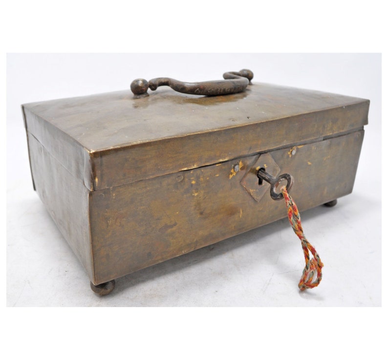 Antique Brass Shopkeeper's Cash Money Box Original Old Etsy