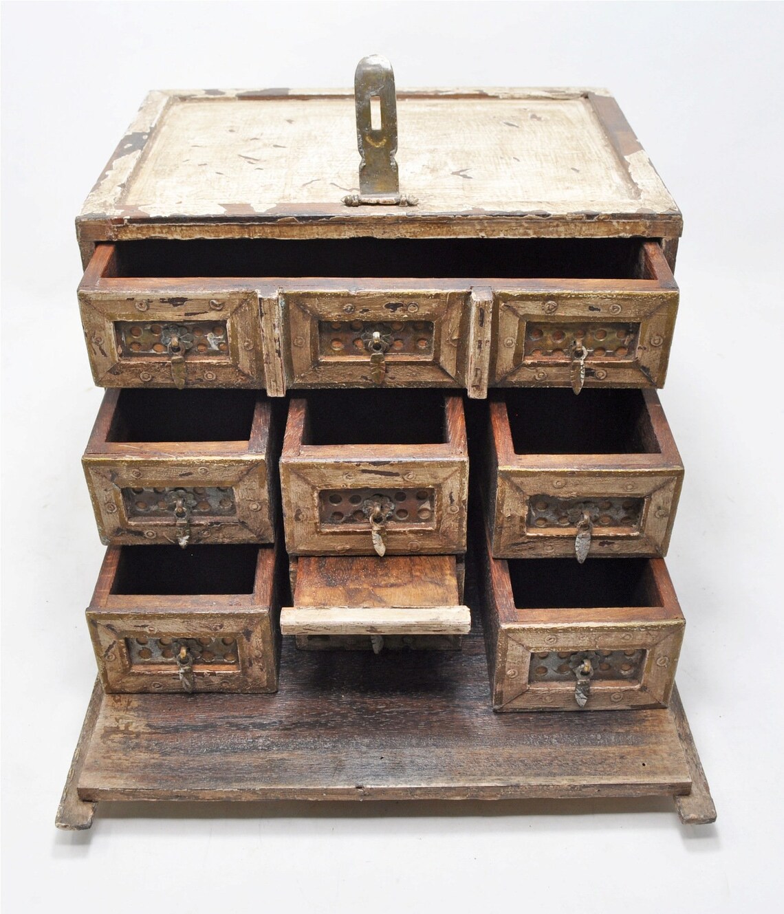 Antiguos cajones de madera joyería caja original viejo tallado Etsy