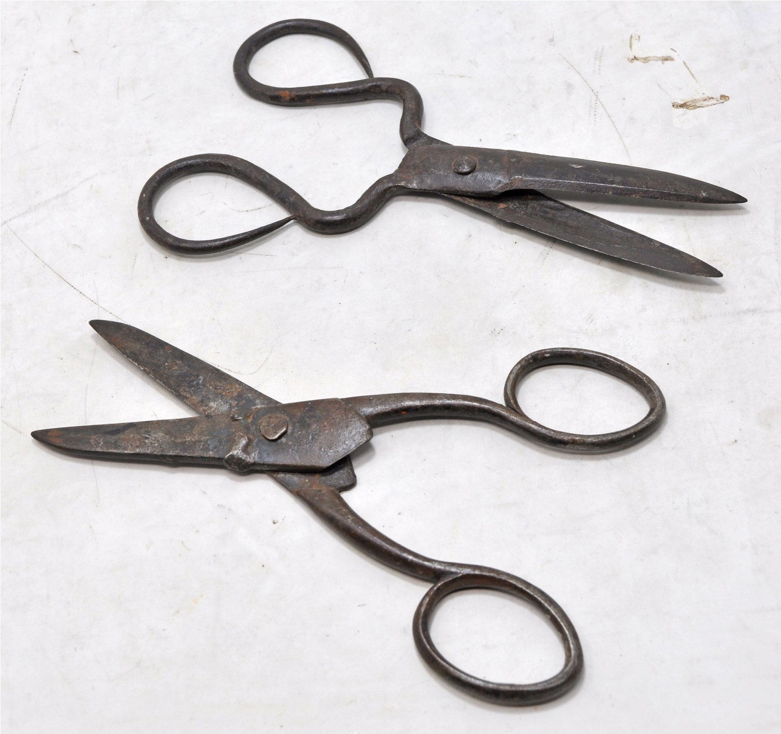 Antique Lot of 2 Iron Tailor's Scissors Original Old Hand Etsy
