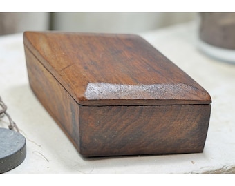 Vintage Wooden Small Kum Kum Powder Tika Box Original Old Hand Crafted