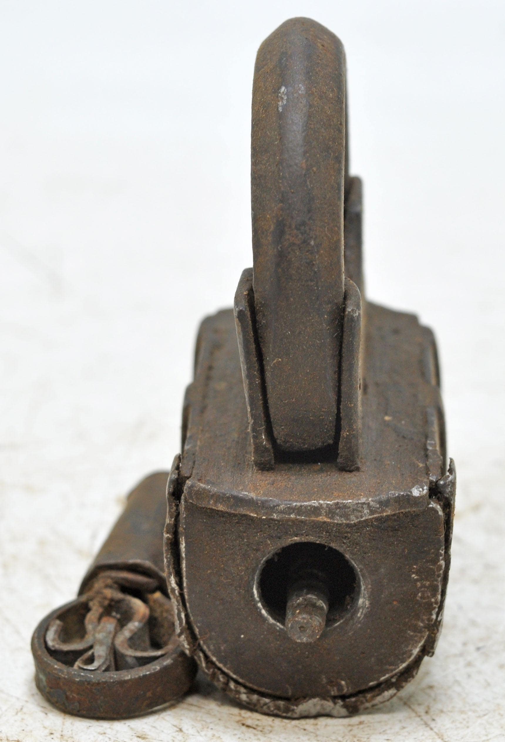 First Springless Lock Antique Iron Spring Lever System Pad Lock Original Old Hand Crafted ...