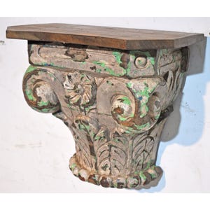 Antique Wooden Wall Décor Heavy Base Wall Shelf Original Old Very Fine Hand Carved