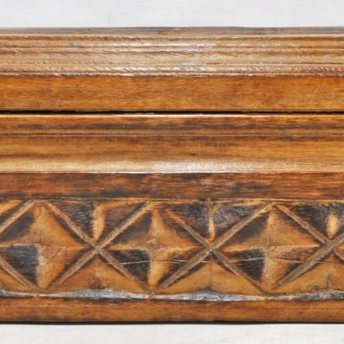 Antique Wooden Storage Chest Box Original Old Hand Crafted shops Carved