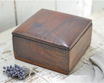 Vintage Wooden Small Kum Kum Powder Tika Box Original Old Hand Crafted