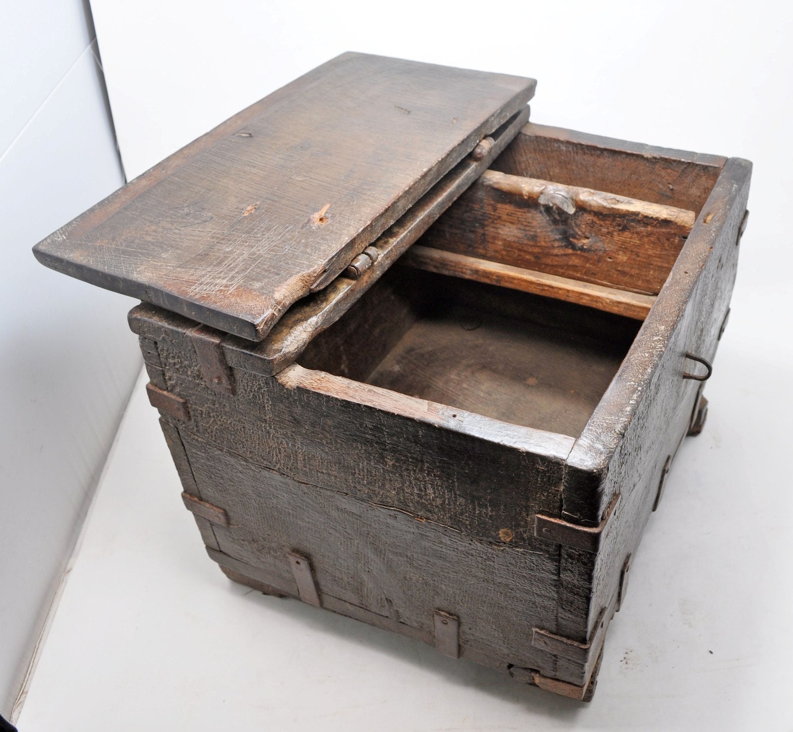 Antique Wooden Big Size Storage Chest Box Original Old Hand Etsy