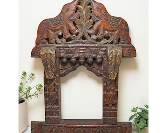 Vintage Wooden Wall Décor Frame Original Old Very Fine Hand Carved