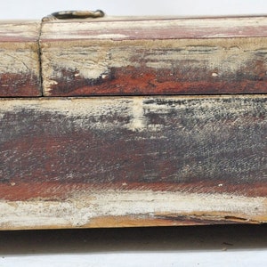 Reclaimed Salvage Wooden Vanity Box With Mirror Hand Crafted Original Colors image 3