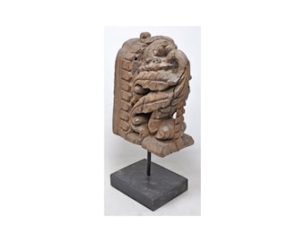 Antique Wooden Carving Block on Stand Original Old Very Fine Hand Carved