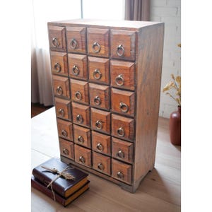 Vintage Wooden Fine Drawers Storage Box Original Old Hand Crafted