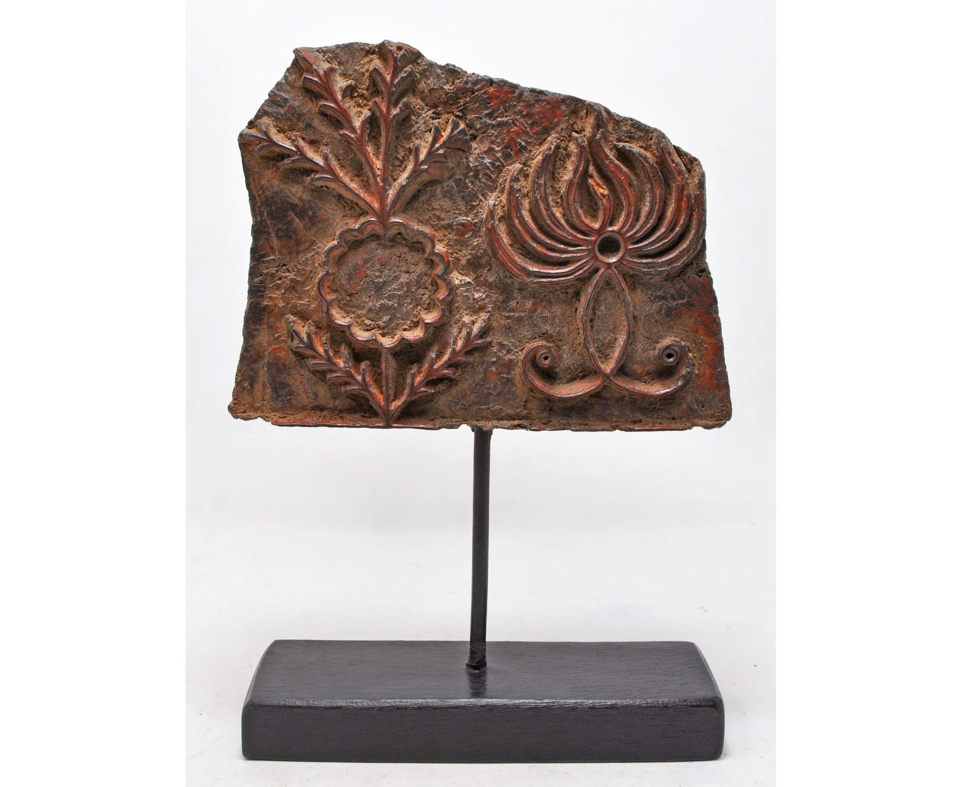 Antique Wooden Textile Printing Block Original Old Hand Carved Etsy UK