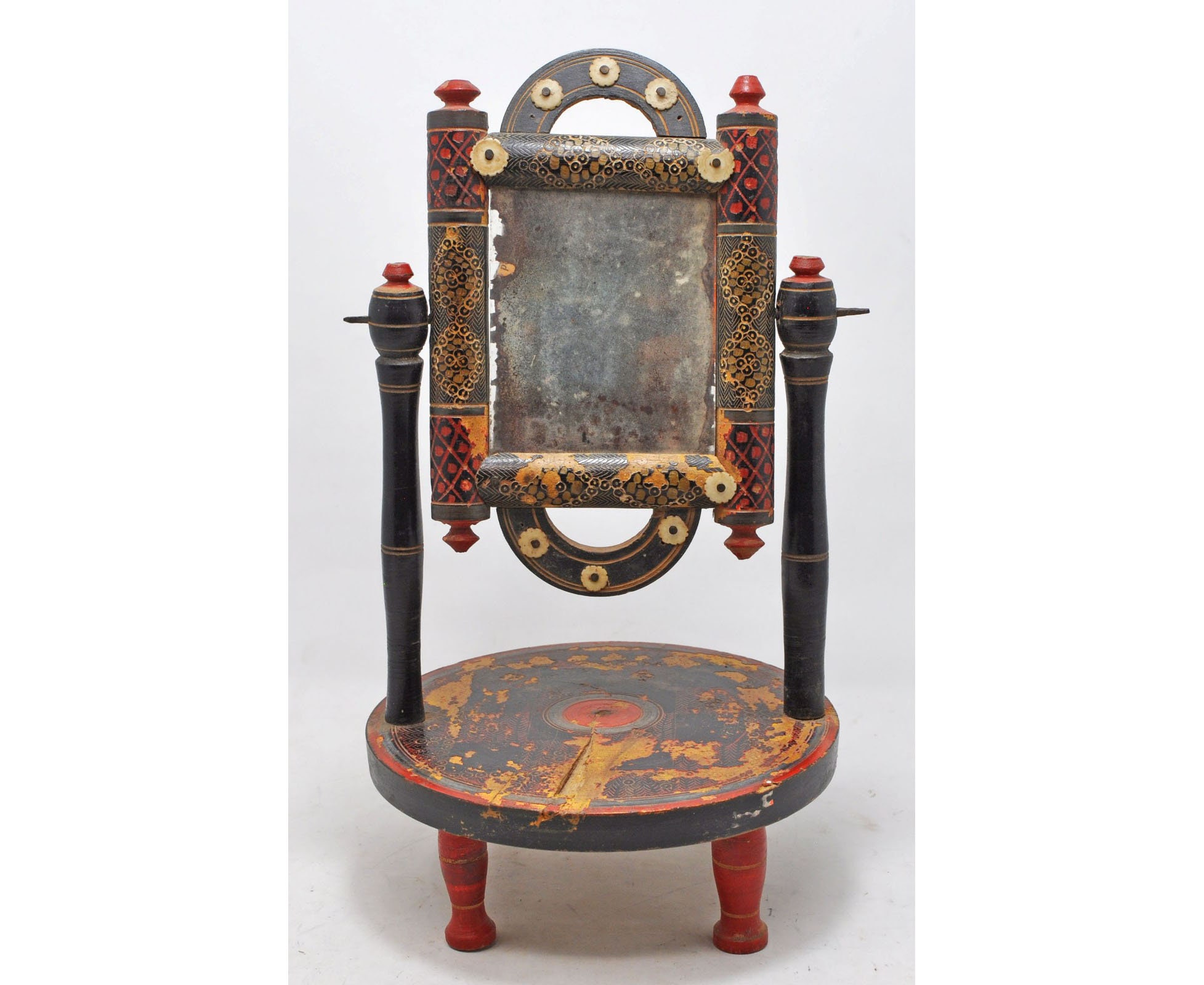 Espejo de tocador pequeño de madera antiguo pintado | Etsy