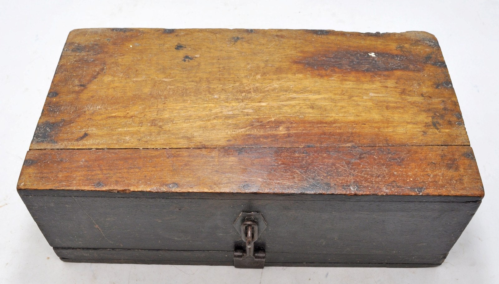 Antique Wooden Big Size Storage Cash Box Original Old Hand Etsy UK