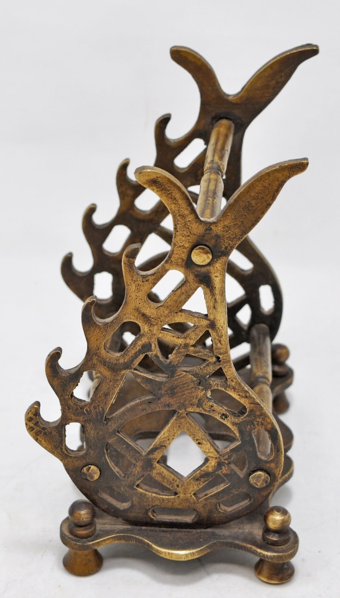 Vintage Brass Pen Stand Original Old Hand Crafted Engraved Etsy