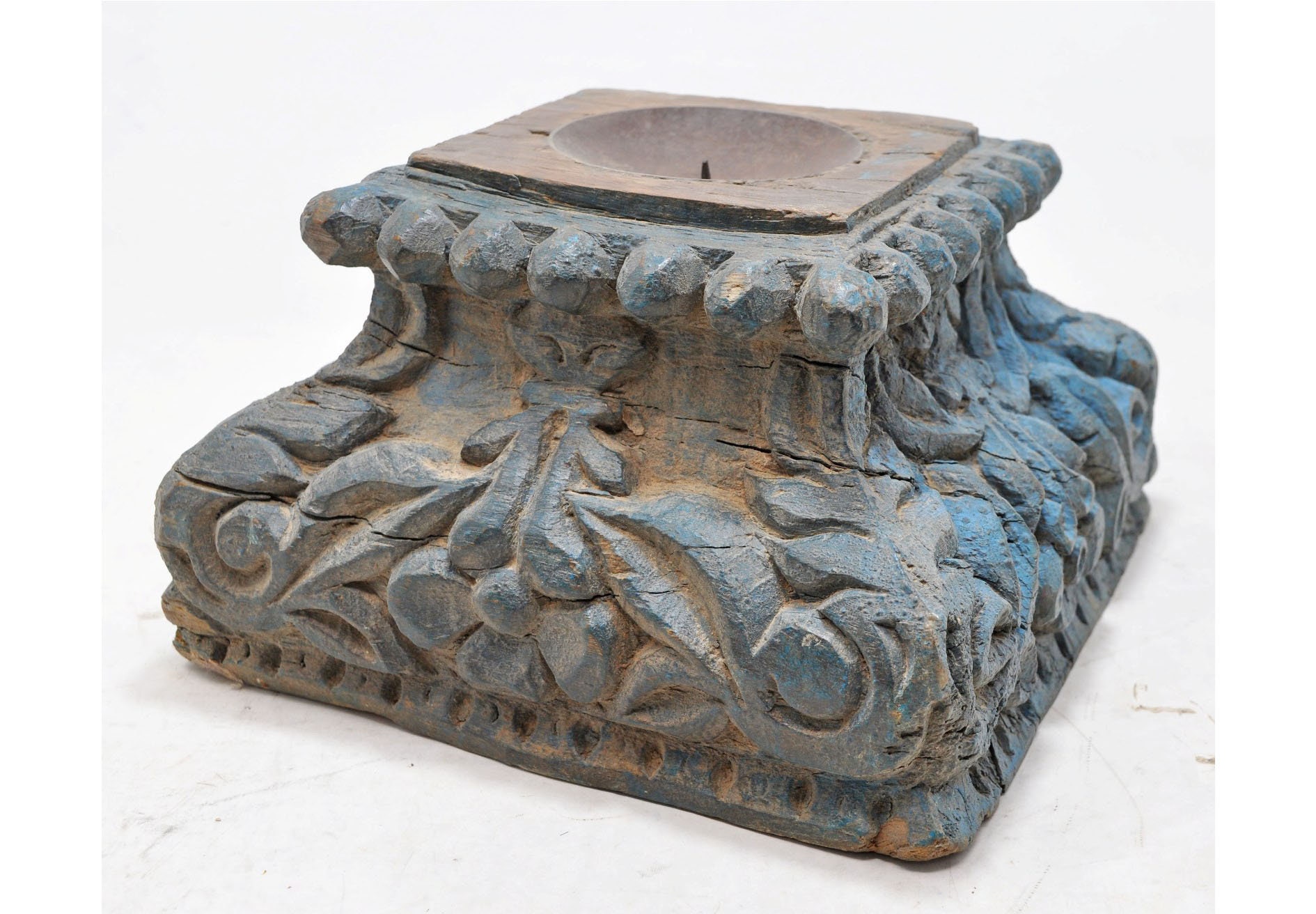 Base de pilar de columna de madera antigua original viejo a | Etsy