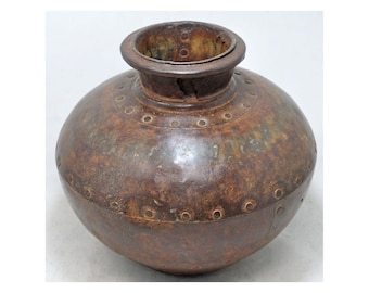 Antique Iron Water Storage Matka Pot Original Old Hand Crafted