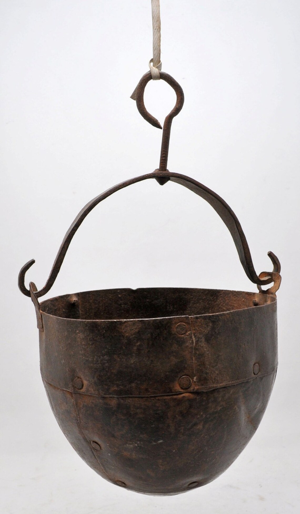 Antique Iron Well Water Bucket Original Old Hand Crafted Etsy