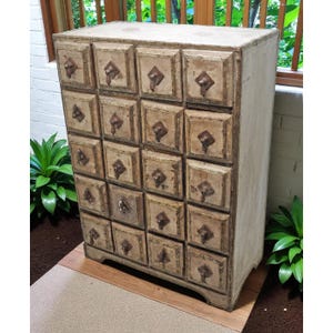 Vintage Wooden Fine Drawers Storage Box Original Old Hand Crafted