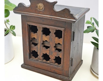 Vintage Wooden Small Storage Cabinet Original Old Hand Crafted
