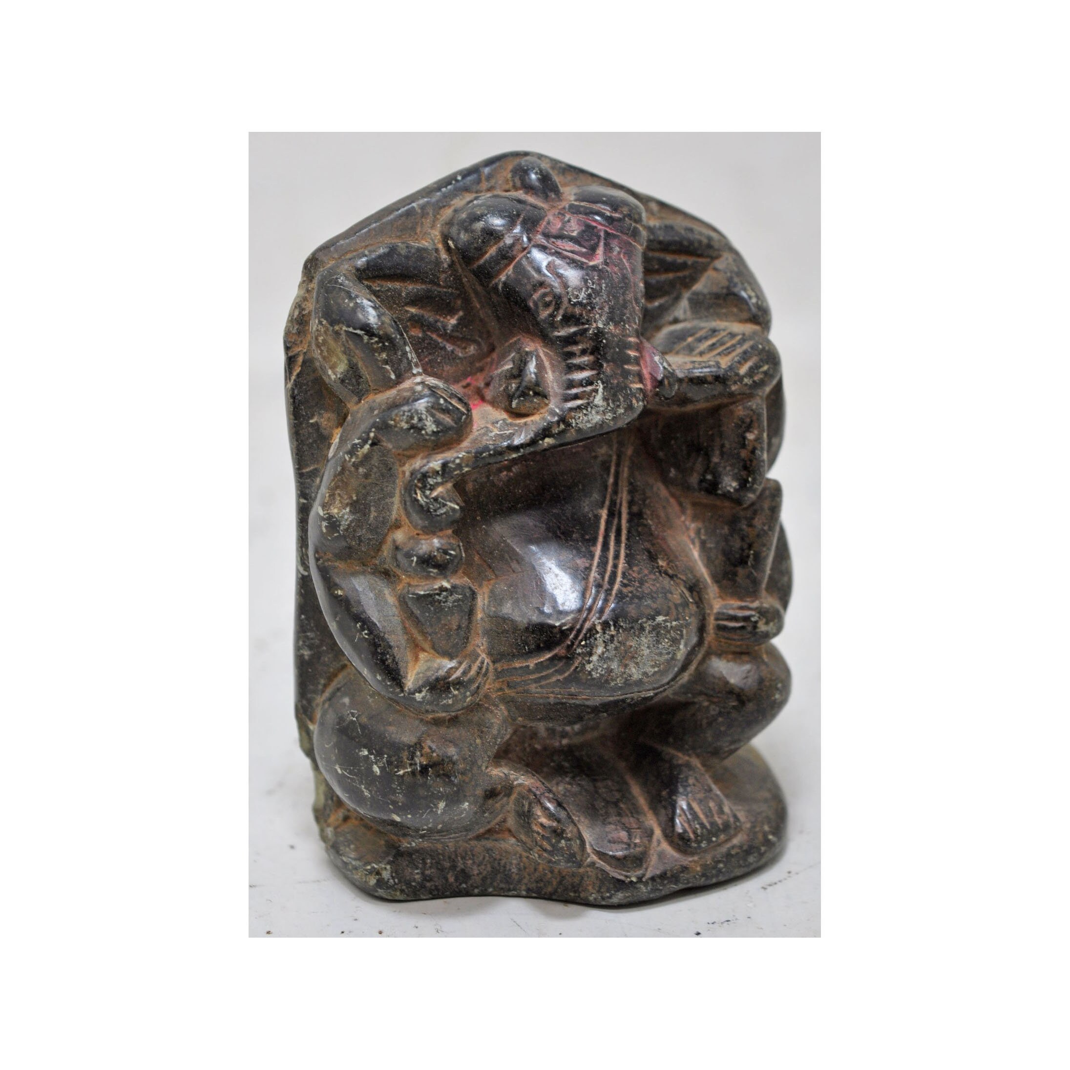 Antique Black Stone God Ganesha Idol Figurine Original Old