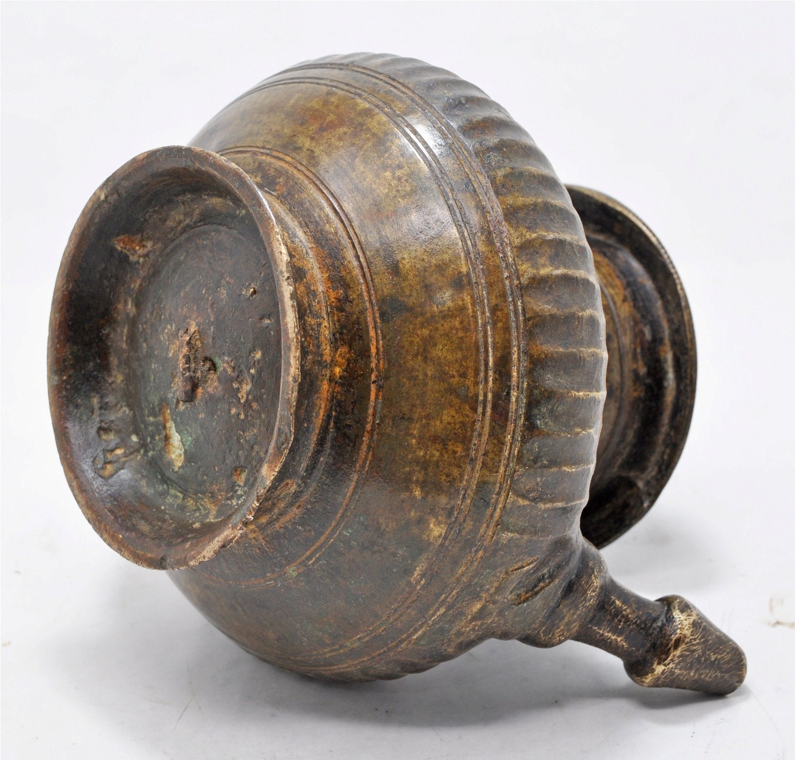 Antique Brass Water Drinking Pot With Spount Original Old Hand Etsy