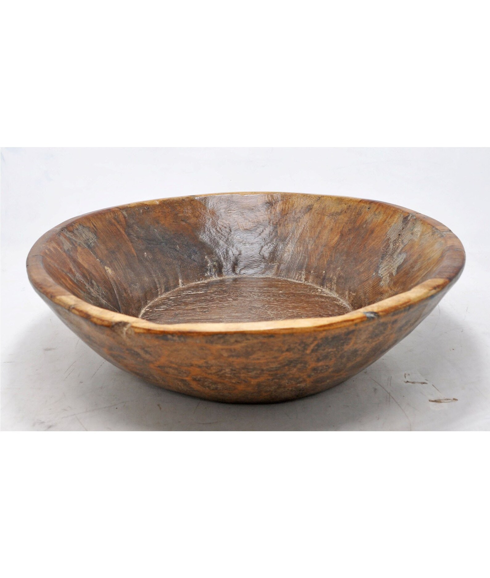 Antique Wooden Dough Kneading Round Bowl Parat Original Old Etsy