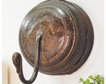 Antique Wooden Wall Hanging 1 Hook Hanger Original Old Hand Crafted
