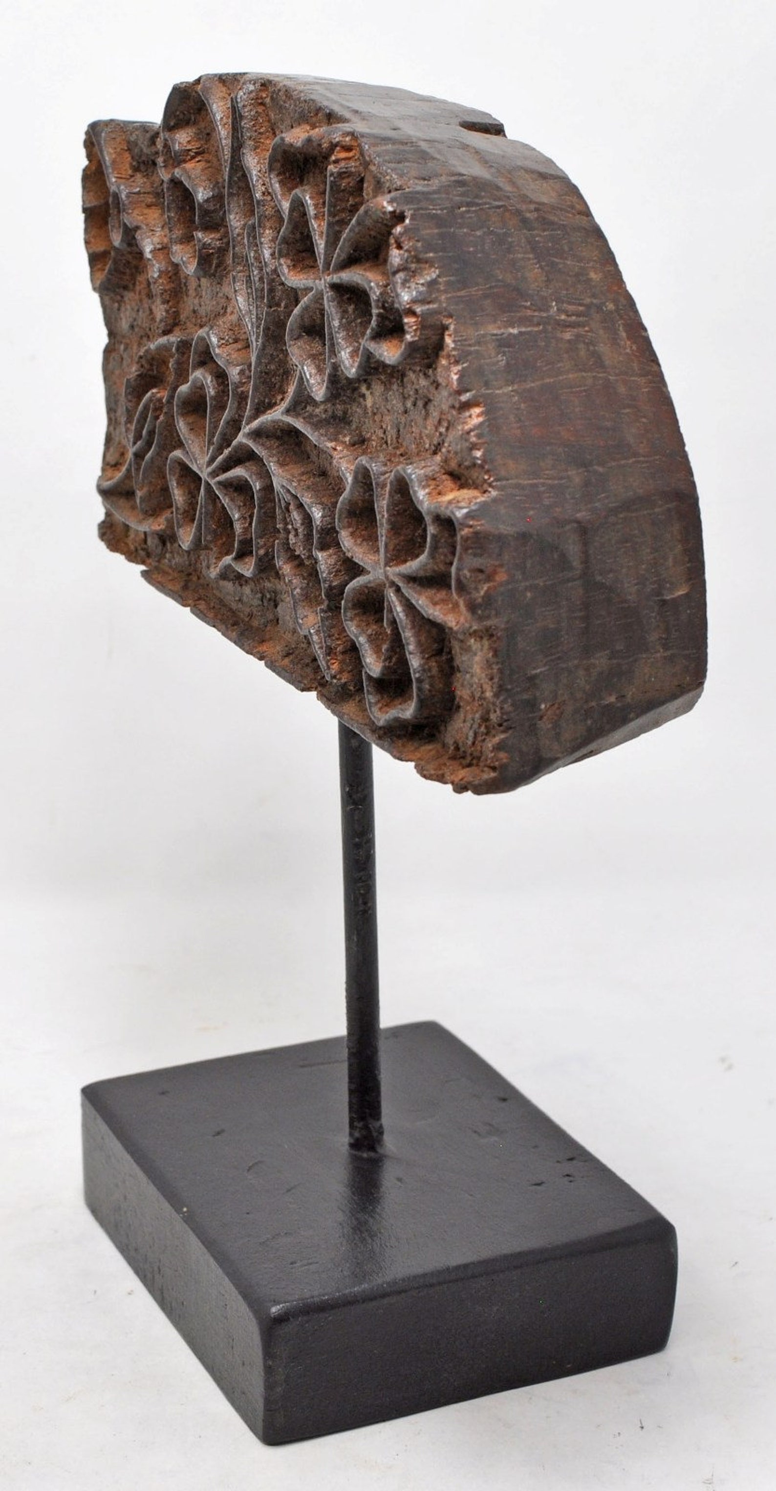 Antique Wooden Textile Printing Block Original Old Hand Carved Etsy