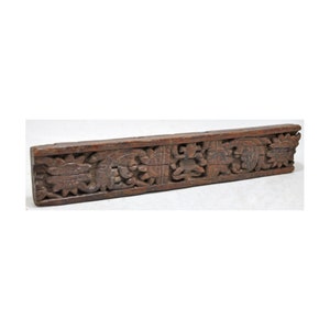 Antique Wooden God Ganesha Carving Panel Plaque Original Old Fine Hand Carved