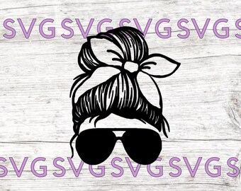 Download Messy Bun Svg Etsy