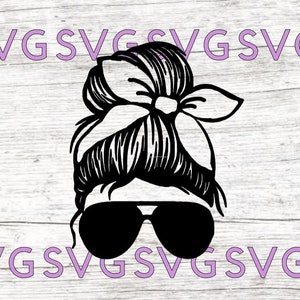 Download Messy Bun Bandana Mom Life Svg Instant Digital Download For Etsy