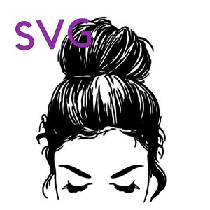 Download Messy Bun Svg Etsy