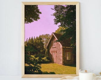 Cabin In The Woods Print, Woods Print, Nature Scene Print, Woodland Cabin Printable, Cabin Aesthetic Print