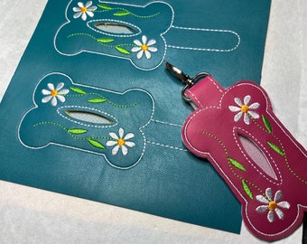 DiGiTAL DOWNLOAD Dog waste bag holder with daisy design. Dog waste bag holder pattern. In-hoop embroidery project for embroidery machines.