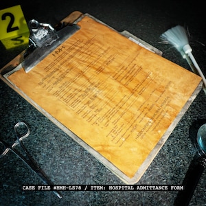 Haddonfield's Boogeyman HMH Laurie Admittance Hospital Form - Classified Case File Horror Prop - 8.5x11 Printed Document Movie Wall Art Prop