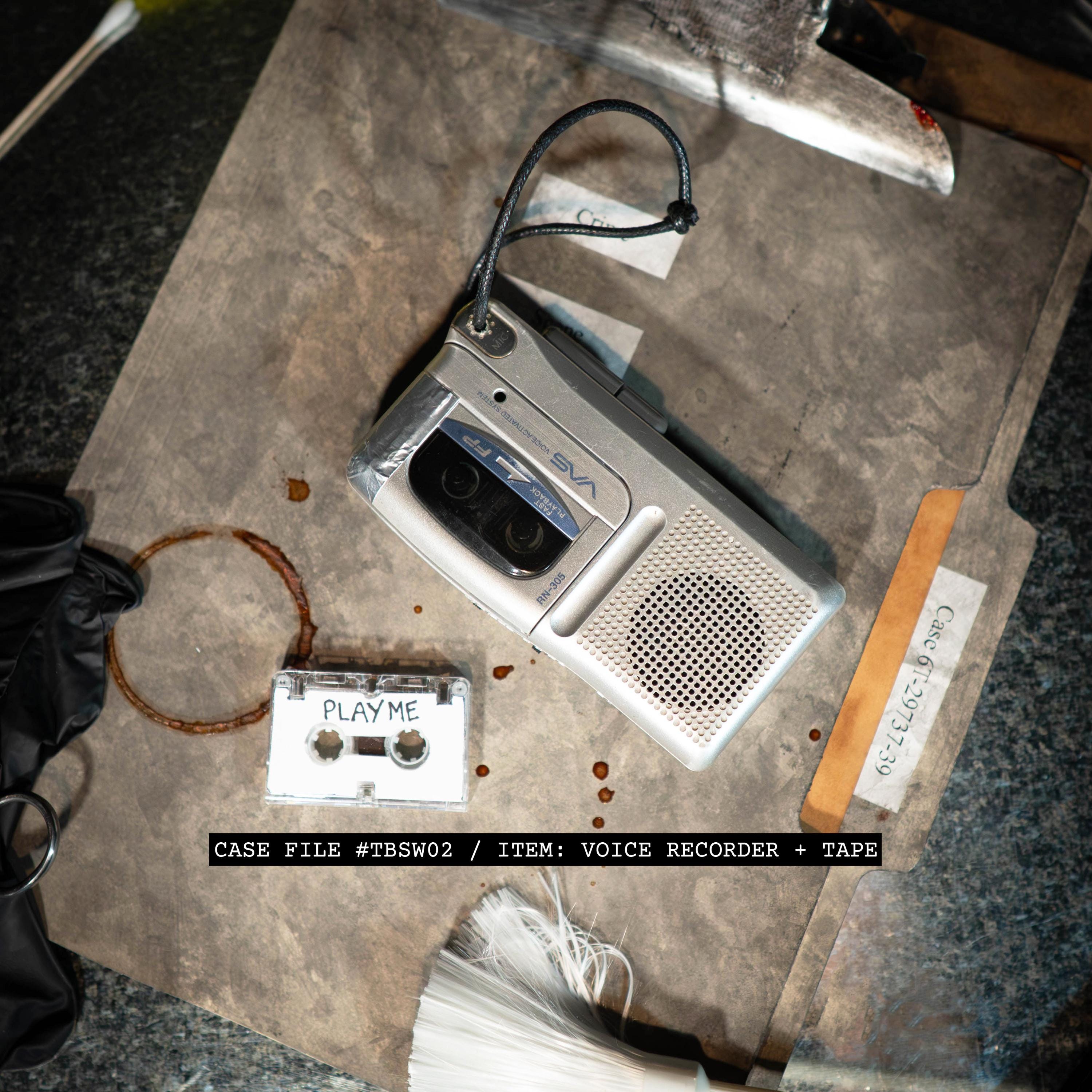 Puzzled Patient Trap Killer Bathroom Floor Voice Recorder & Tape