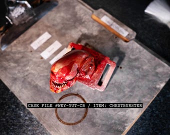 Space Monster Chestburster Wearable Prop, Fully Hand-Painted Detail, Realistic Kane Alien Cosplay, Halloween Alien Costume, Weland Yutani
