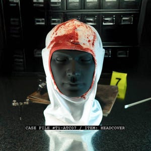 Terrifying Mime Clown Bloody Headpiece – Killer Clown Hood for Horror Costume, Creepy Halloween Cosplay Prop, Slasher Accessory