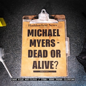 Haddonfield's Boogeyman Tommy Doyle Newspaper Form - Classified Case File Horror Prop - 8.5x11 Printed Document Movie ReplicaProp - Wall Art