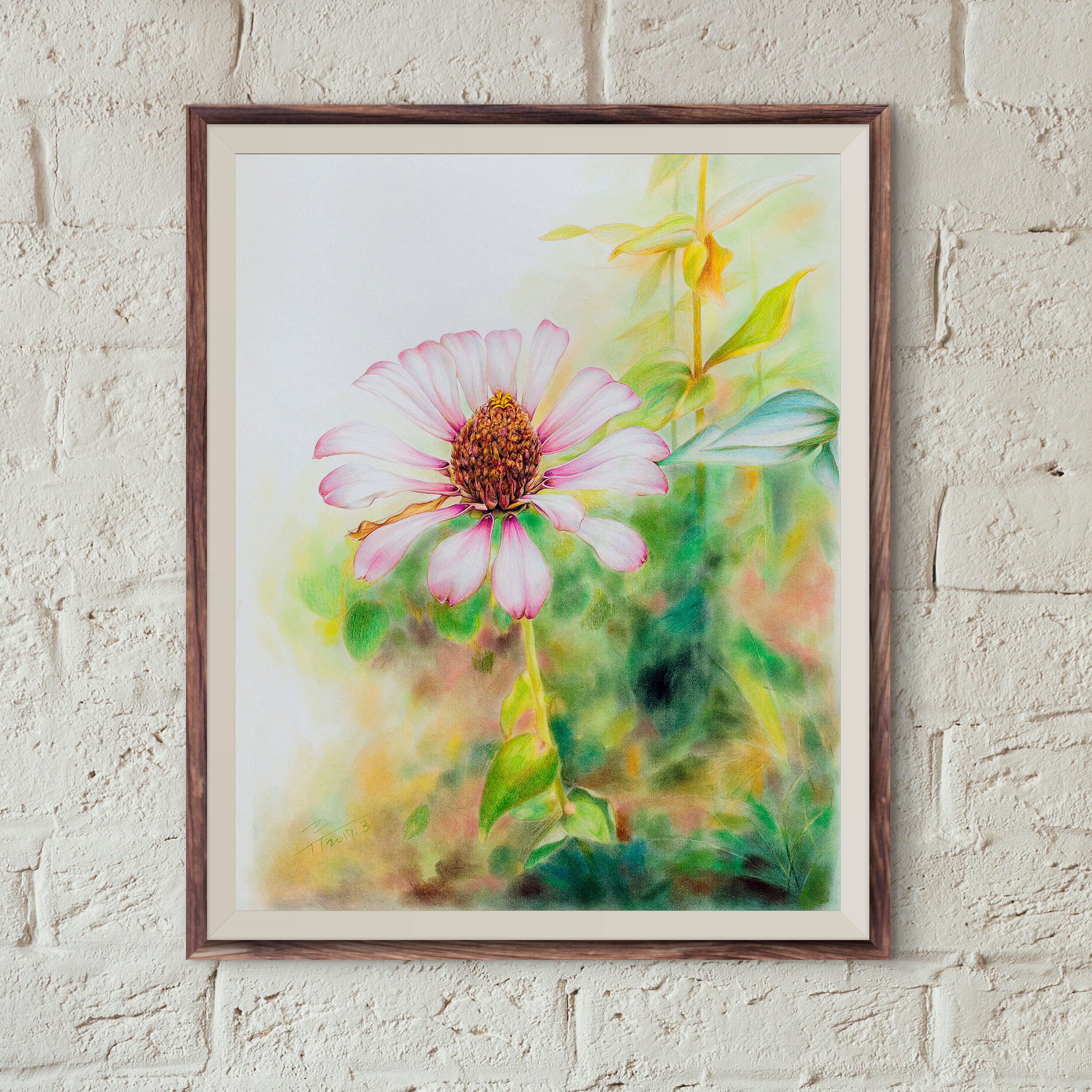 Youth and Age Flower Prints, Colored Pencil Drawing, Printable Art ...