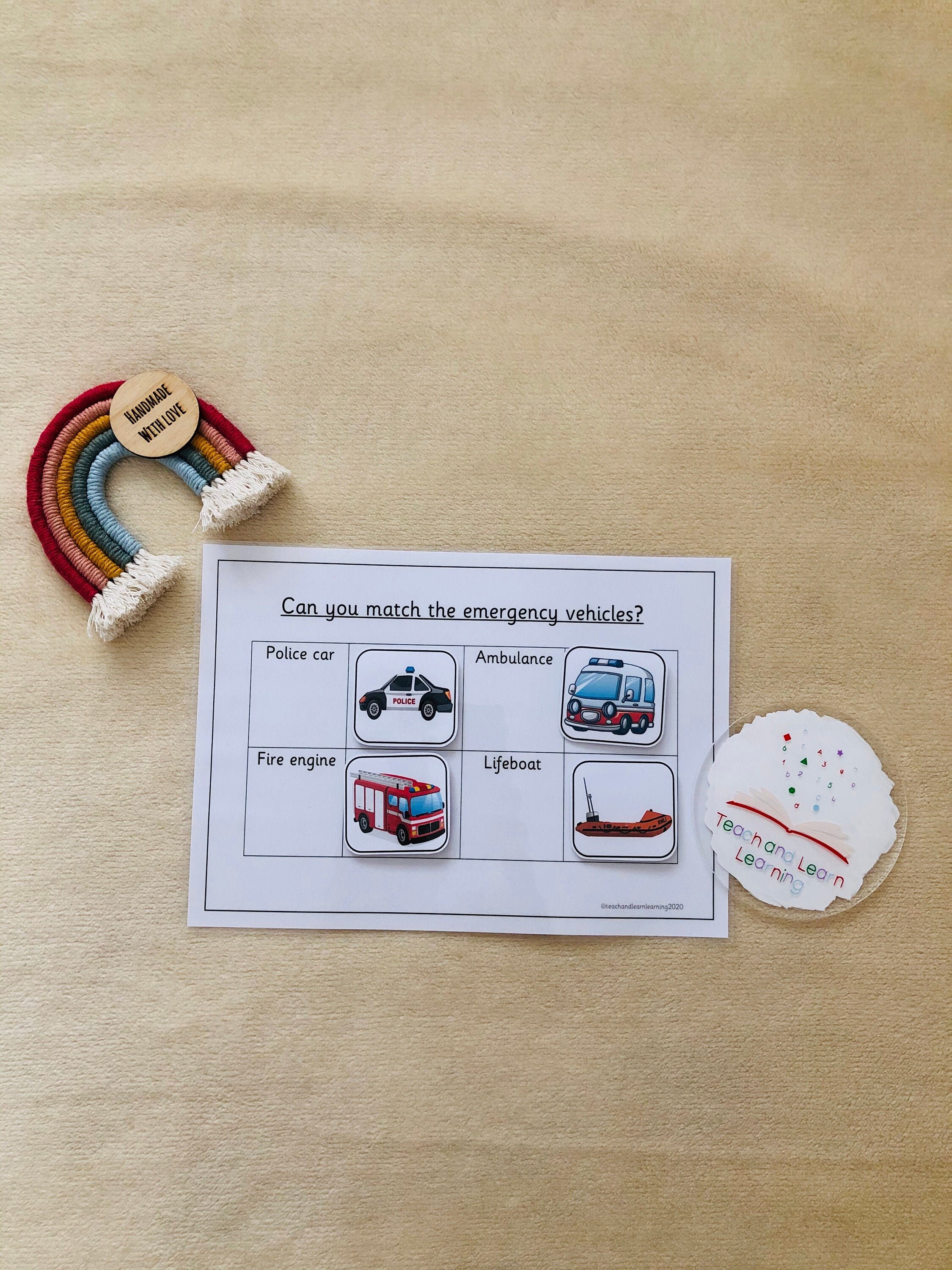 Matching the emergency vehicles EYFS activities Home Etsy