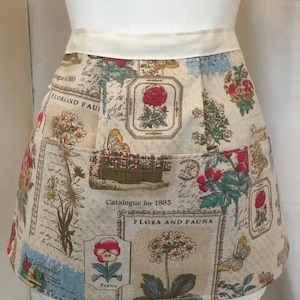 Handmade Gardening half apron with pockets and adjustable waist tie