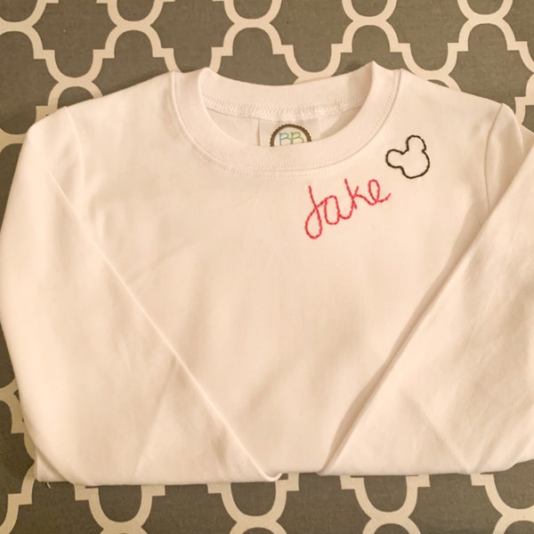 Custom Mickey Embroidered Shirt Etsy