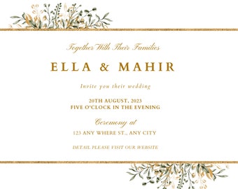 Wedding Invitation, Boho Wedding Invite, Save the Date