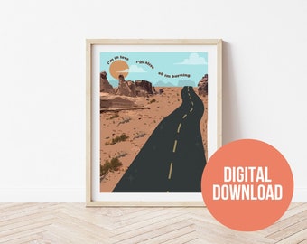 Burning- Maggie Rogers Inspired Art Print, Digital Download,  Maggie Rogers Poster, Maggie Rogers Art, Desert Art Print, National Park Art