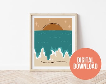 Dog Years- Maggie Rogers Inspired Art Print, Digital Download, Dog Years Poster, Maggie Rogers Inspired Wall Art, Neutral Beach Print