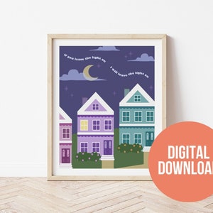 Light On- Maggie Rogers Inspired Art Print, Digital Download, Maggie Rogers Poster, Light On Wall Art Download, Maggie Rogers Dorm Art